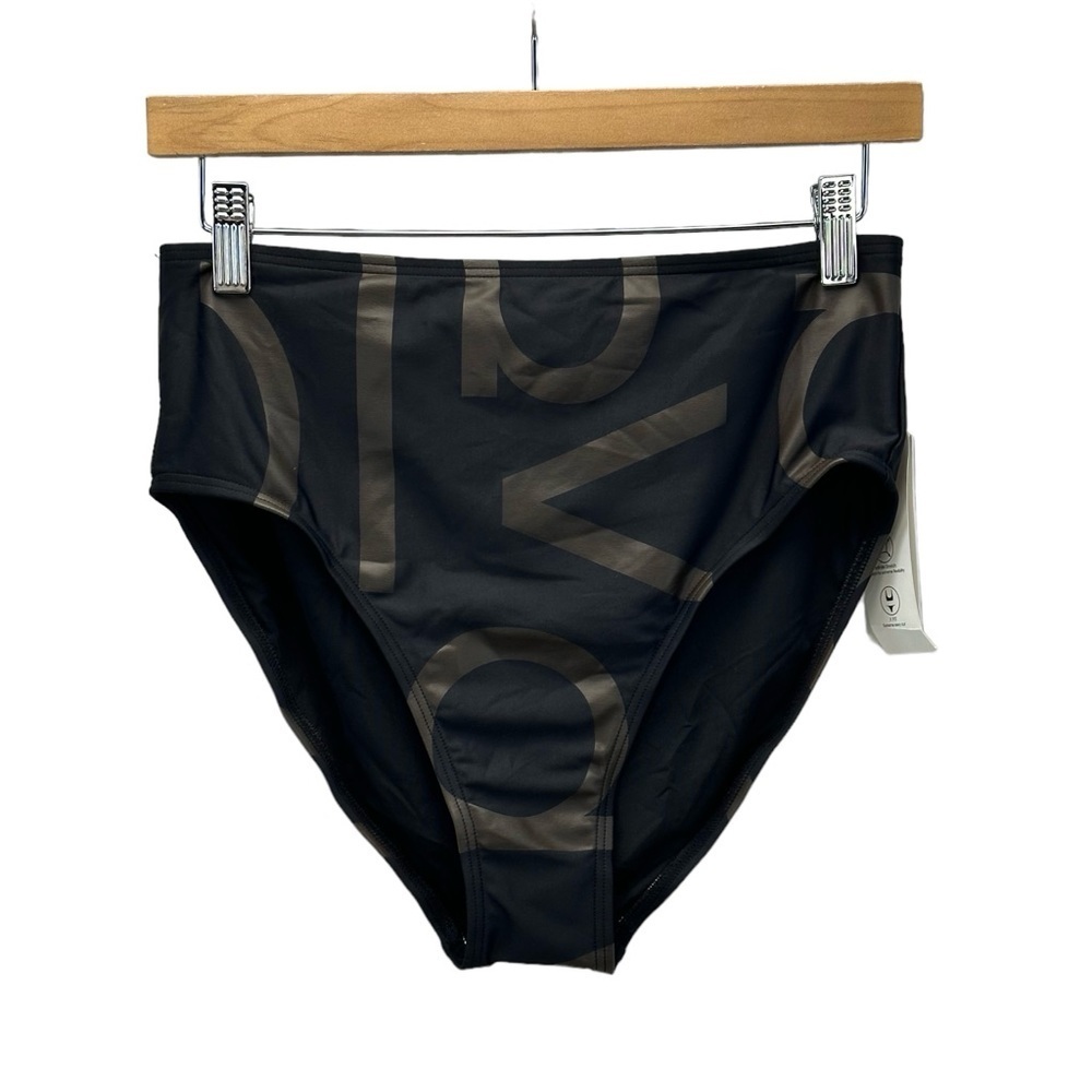 Calvin Klein Large Logo Print Bikini Bottom Brief - Black - size Medium